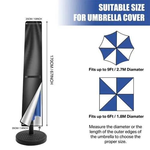 Image de Housse de Protection UV Imperméable pour Parasol de Patio