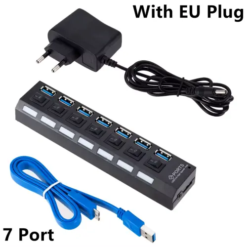 7 ports avec prise EU