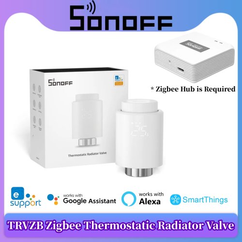 Image of Smart Zigbee Thermostatic Radiator Valve with Alexa & Google Assistant Compatibility for Effortless Home Climate Control