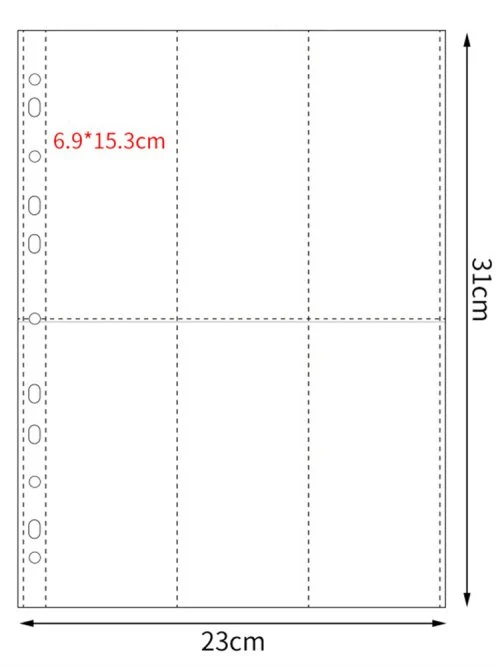 10szt 6 kieszenie L