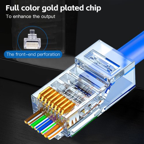 Image de Connecteur RJ45 Cat6 Non Blindé - 50 Pièces