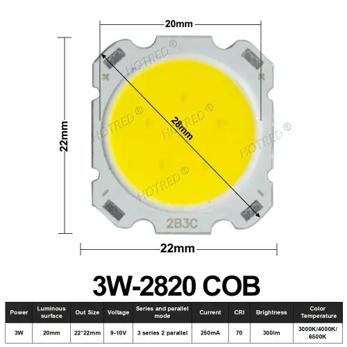 3W 28-20mm COB