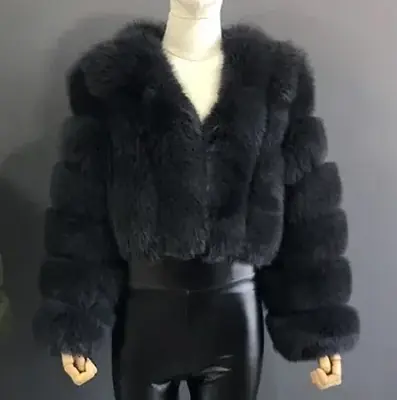 Image de Manteau Fausse Fourrure Femme Court & Chaud