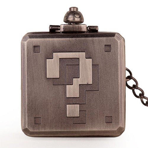 Image de Montre de Poche Steampunk Carrée avec Pendentif Point d'Interrogation