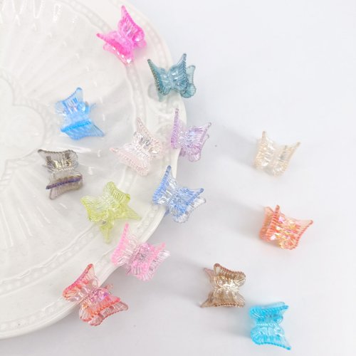 Imagen de 10 Clips de Cabello en Forma de Garra de Mariposa Multicolor, Accesorios Pequeños y Divertidos para Niñas, Pinzas de Moda con Diseño Original
