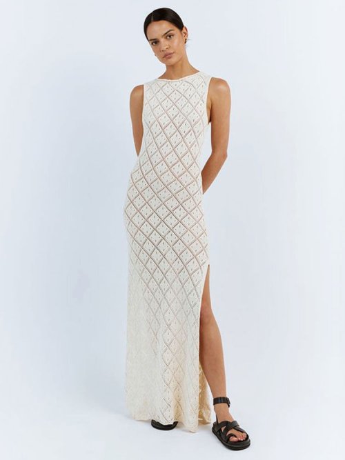 Imagen de Vestido Maxi Túnica con Hendidura para Playa
