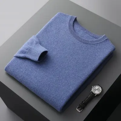 Image de Pull Homme Laine Mérinos Col Rond - Hiver Chaud & Élégant