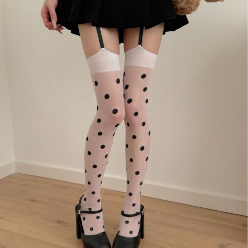 Afbeelding van Sexy Polkadot Kousen voor Vrouwen - Zomerse Stijl