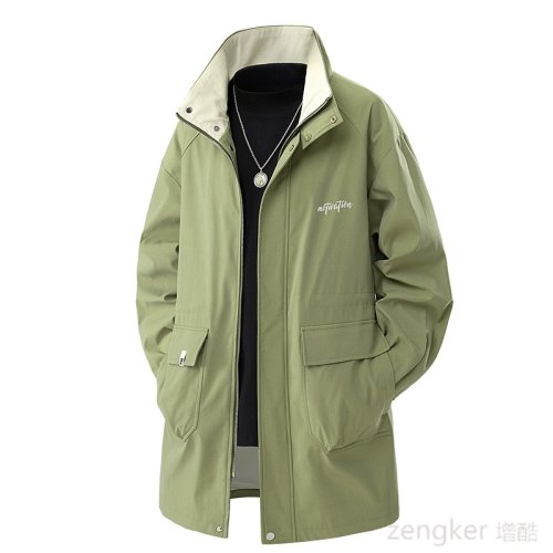 Afbeelding van Grote Maat Heren Trenchjas – Losse Stijl voor Lente & Herfst