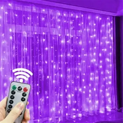 Image de Guirlande LED Rideau 3,6m - 8 Modes Lumineux avec Télécommande