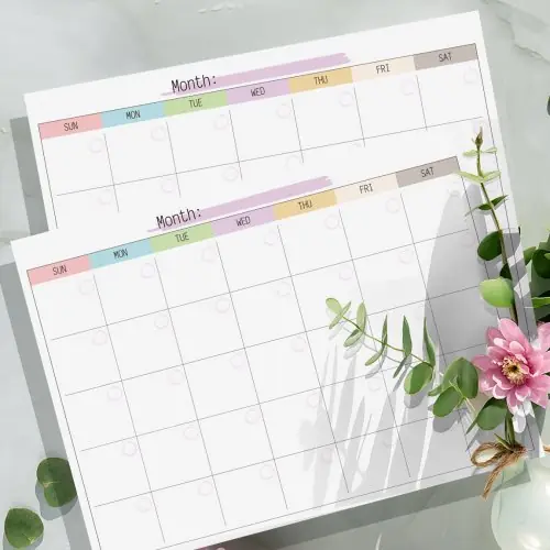 Image de Bloc-Notes Planificateur Mensuel Détachable - 24 Feuilles