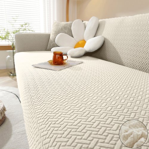 Immagine di Copridivano Elastico in Pile Polare Jacquard – Protezione Morbida e Stile per Divani da 1 a 4 Posti, Ideale per Soggiorno e Casa