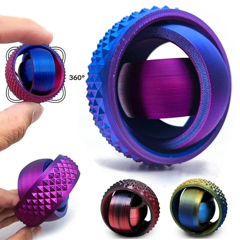Immagine di Giocattolo Antistress 3D a Sfera Rotante con Giroscopio Universale a Forma di O – Gioco di Equilibrio per la Riduzione dello Stress e della Ansia