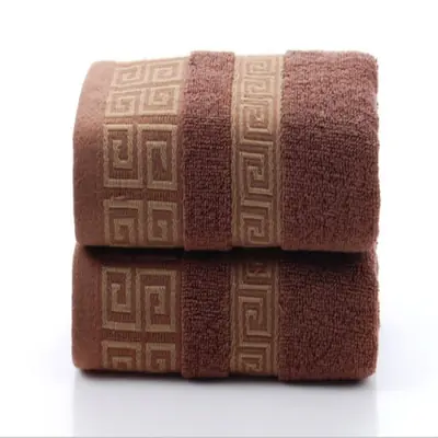Image de Serviettes de Bain Noires Brodées - 2 Pièces Épaisses & Douces