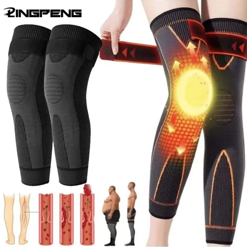 Bild von Elastische Knieschützer mit langem Beinärmel – Rutschfeste Kompressionsbandage für Laufen, Sport und Wärme im Winter