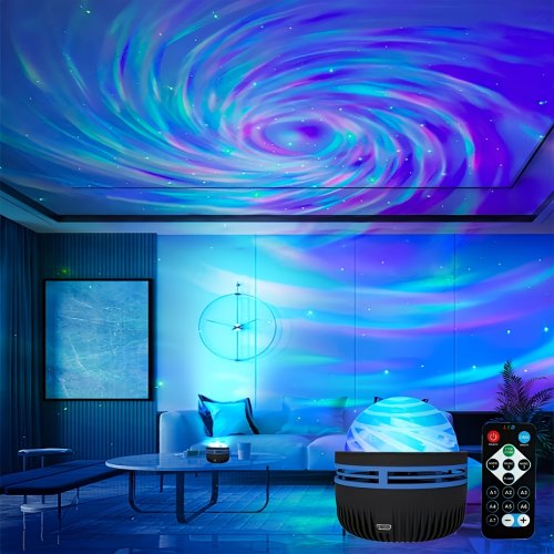 Zdjęcie Lampka nocna LED Starry Night Light Pilot Obrotowa lampa projekcyjna Galaxy Aurora Wtyczka USB Lampa Star Aurora do sypialni KTV Party