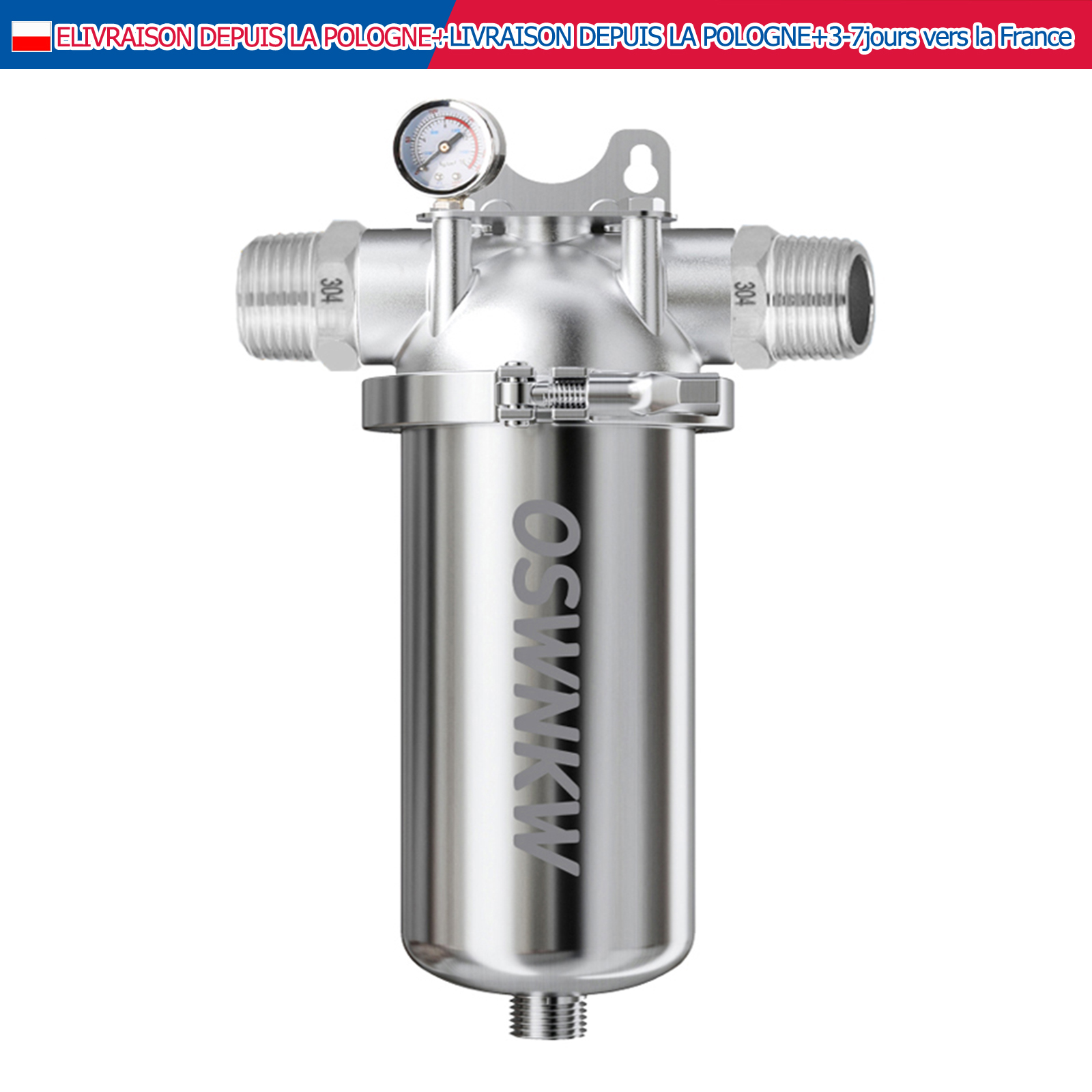Image de Filtre à Eau Tout-Usage - Acier Inoxydable 316