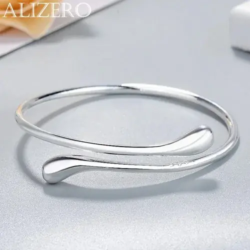 Image de Bracelets fins en argent 925 goutte d'eau élégants pour femmes