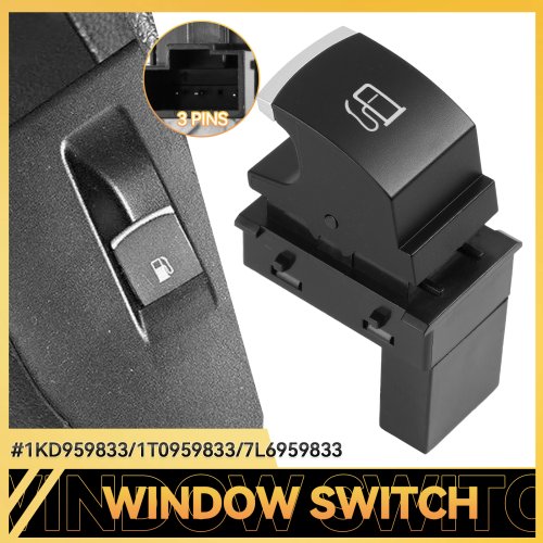 Image of Fuel Tank Door Release Control Switch for VW Golf MK5, Jetta 5, Touran, Rabbit – Oil & Gas Cap Key Button Replacement (7L6959833, 1KD959833, 1T0959833)