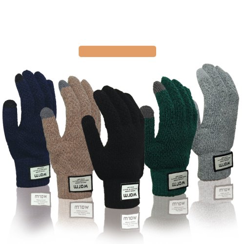 Afbeelding van Katoenen Touchscreen Handschoenen voor Heren en Dames – Winterwarm, Fleece Gevoerd, Dikke Gebreide Handschoenen voor Fietsen en Buitenactiviteiten