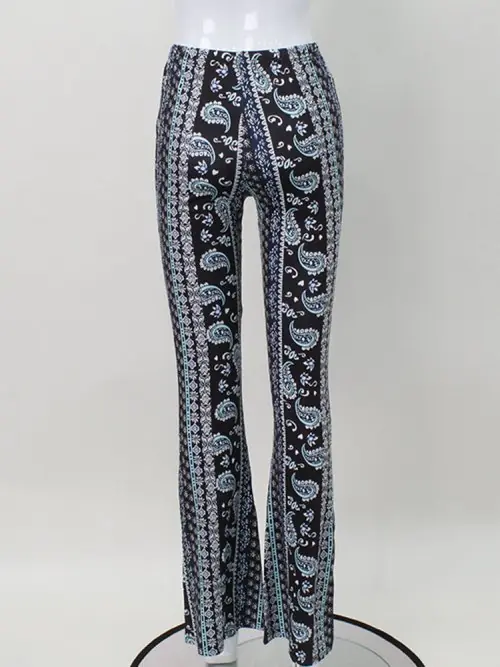 Image de Pantalon Midi Paisley Y2K - Style Streetwear Féminin