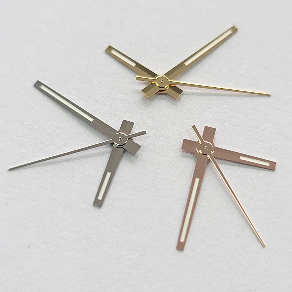 Imagen de Manecillas de reloj modificadas, aguja luminosa verde para libro de registro, accesorios de reloj plateado, dorado y rosa para movimiento NH35/NH36/4R/7S