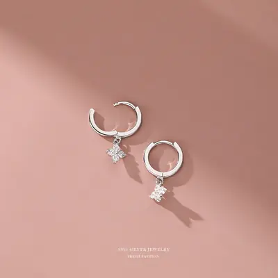Image de Boucles d'oreilles Feuille en Argent 925 - Élégance Naturelle