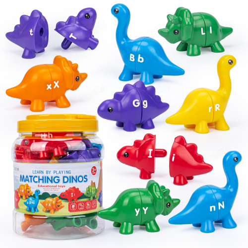 Imagen de Juguete Educativo de Dinosaurios con Cubo de Almacenamiento Montessori para Niños: Juego de Aprendizaje para Contar y Desarrollo Temprano