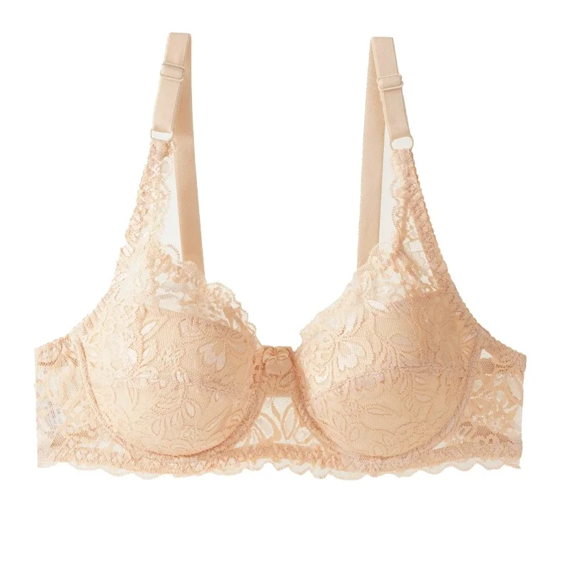Afbeelding van Vrouwen Sexy Kant Dunne Beha met Beugel Plus Size Traditionele Kanten Beha Verzamelen Stalen Ring Borst 36-42 C/D Cup Ondergoed