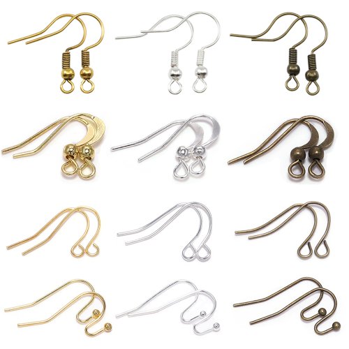 Image of 100-Piece Assorted Iron Bead Charms with Earring Wires and Ear Hooks – 10 Vibrant Colors for DIY Jewelry Making & Crafting Projects
