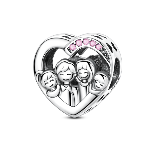 Zdjęcie Oryginalne wisiorki z koralików ze srebra próby 925 z inkrustowaną cyrkonią Bowknot Love Heart Ballo...