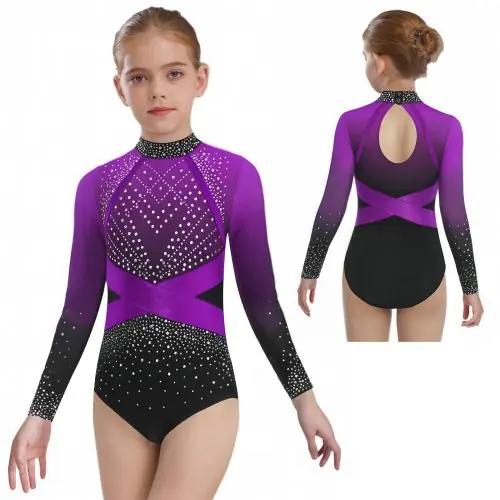 Image de Justaucorps Brillant Strass pour Filles - Danse, Ballet, Patinage
