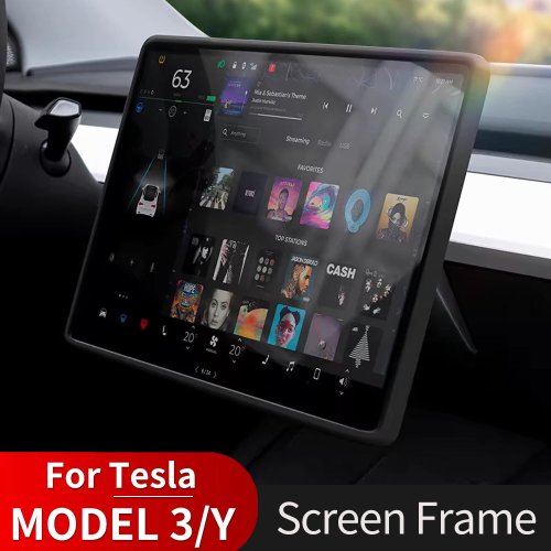 Afbeelding van Schermbandbeschermer voor Tesla Model 3 & Y Highland - Display Frame Beschermhoes met Middenconsole Decoratie en Interieuraccessoire