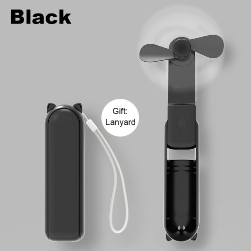 Imagen de Miniventilador portátil de mano para exteriores, ventilador de bolsillo pequeño plegable, recargable...