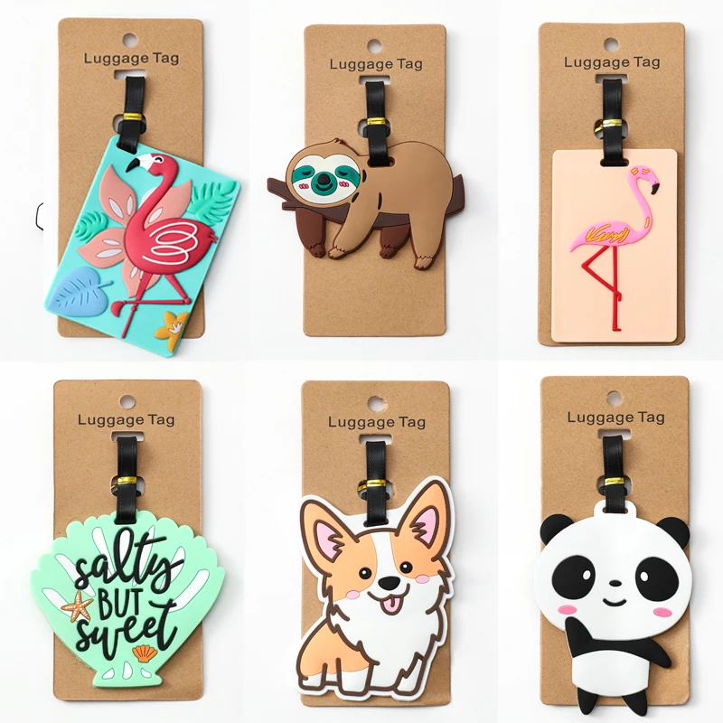 Immagine di Accessori da viaggio Etichetta per bagagli Valigia creativa Corgi & Cat Stile moda Etichette da viaggio portatili per appendere e cartelli anti-perdita