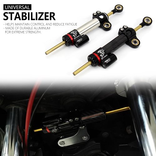 Image of Universal Carbon fiber Motorcycle Damper Steering Stabilize Safety Control For Kawasaki Z750 Z800 Z900 Z1000 ER6N ZX-6R For BMW
