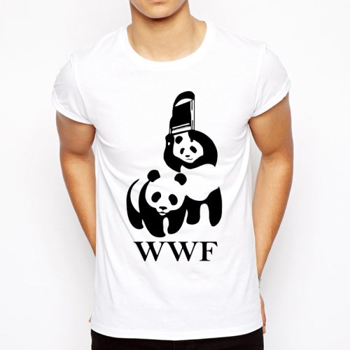 Zdjęcie Koszulka Męska z Panda i WWF – Humorystyczna T-Shirt Letnia