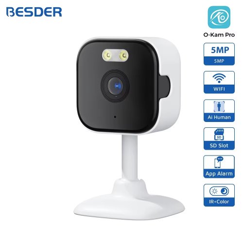 Zdjęcie Kamera IP Mini Cube 5 MP z Wi-Fi, Dźwiękiem Dwukierunkowym i Detekcją Ruchu Człowieka – Bezpieczeństwo Domowe z Aplikacją O Kam Pro