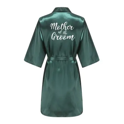 Image de Pyjama de Mariage Élégant avec Lettres Blanches - Kimono Satiné