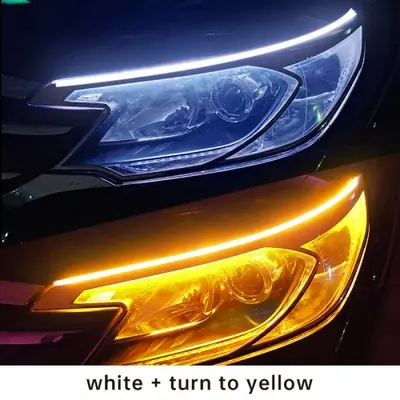 Image de Feux de Jour LED Flexibles pour Voiture - Blanc & Jaune