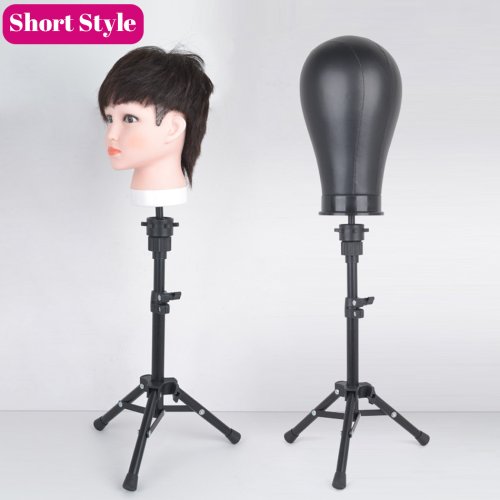 Immagine di Supporto per parrucca regolabile Supporto per testa di manichino Morsetto Treppiede per teste di blocco di tela, realizzare parrucche, styling, cosmetologia parrucchiere
