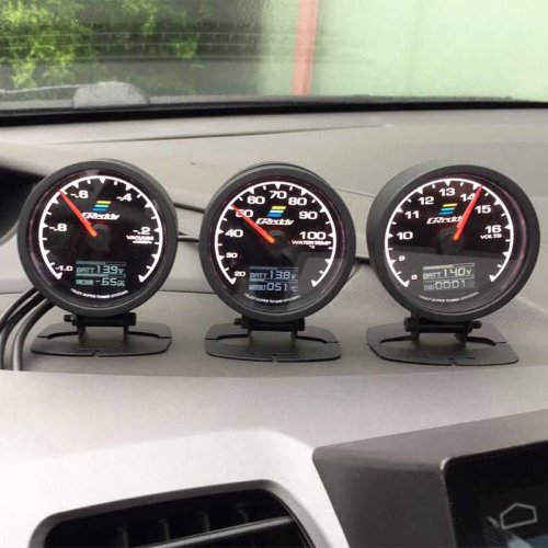 Image of 7-Color LCD Digital Gauge Cluster with Water Temperature, Turbo Boost, Oil Pressure, and RPM Tachometer – 62mm Universal Racing Meter with Sensor for Car Performance Monitoring