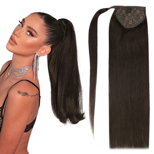 Afbeelding van Echte Haar Paardenstaart Clip-In – Natuurlijk & Zonder Klauwclip