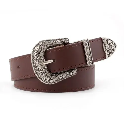 Image de Ceinture Femme Style Western Vintage - Noir & Marron