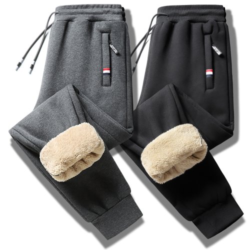 Afbeelding van Herensportbroek Winter 2023 - Warme Lamswolverdikte Joggingbroek met Trekkoord, Casual en Comfortabel voor Dagelijks Gebruik