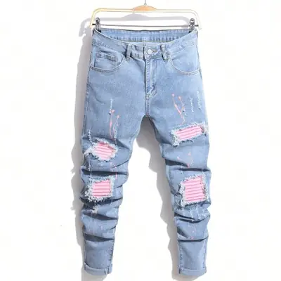 Image de Jeans Homme Slim Déchiré - Style Hip Hop & Décontracté
