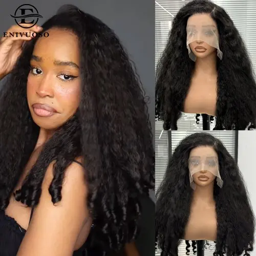 Image de Perruque Afro Bouclée 200% Densité - Dentelle Frontale Synthétique