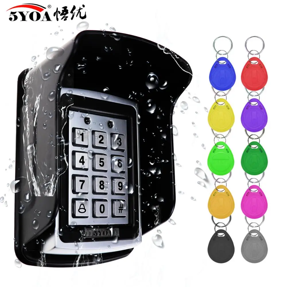 Image of Weather-Resistant RFID Metal Access Control Keypad Cover for Outdoor Electronic Door Lock Systems with EM4100 Compatibility