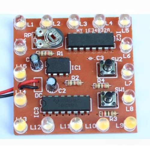 Bild von DIY LED-Lichtmodul-Kit mit NE555 und 74HC595 – 16-Kanal Fließlicht für Wasser-Effekt, 1,5 mm Platine, perfekt für kleine Nachtlichter und Elektronik-Projekte