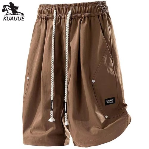 Image of shorts men Summer new mens shorts Solid color cotton casual trousers five points Fitness sweatpants short 5839 size 6XL 7XL 8XL